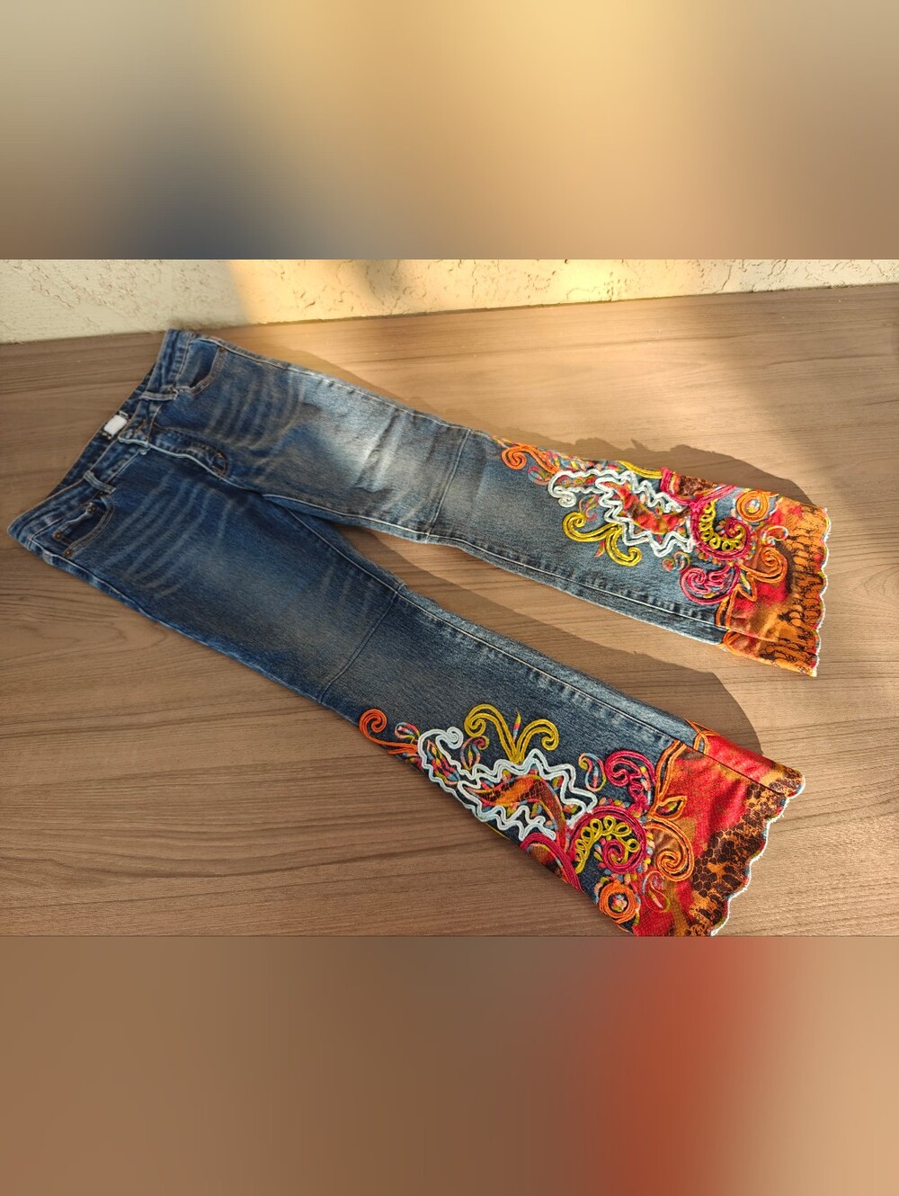 Sonne Original Embroidered Flare Jeans Blue & Orange